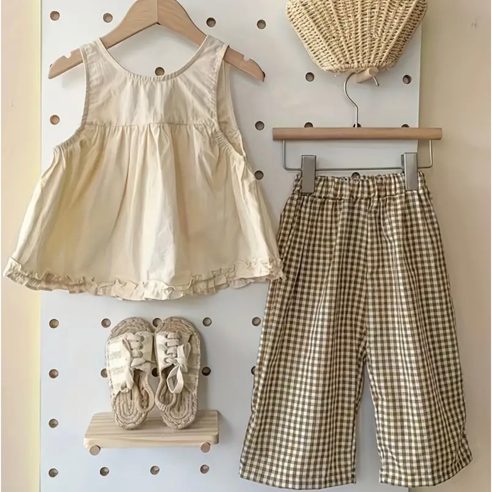 Two Piece Toddler and Girls Cotton Tank Top and Pants Set